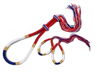 泰拳頭戴吉祥環及吉祥手臂彩繩套裝 : 泰國風情-泰國國旗